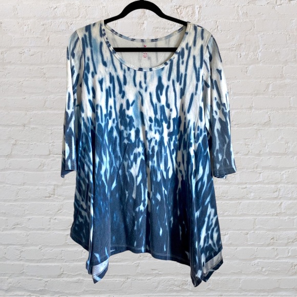 WOMAN WITHIN 3/4 SLEEVE TUNIC TOP SHIRT - Picture 2 of 6